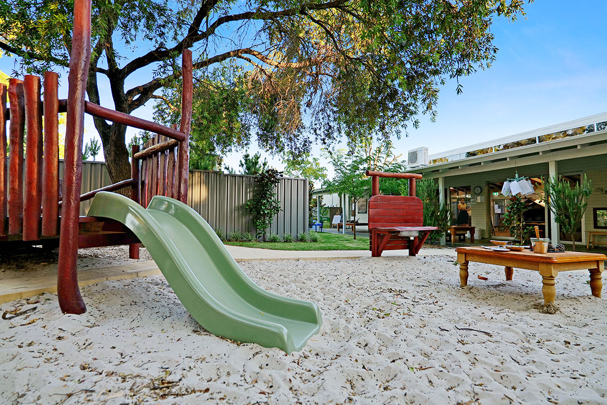 Toddlers outdoor playground and sandpit